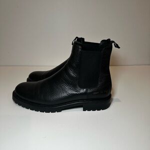 Common Projects Black Leather Boots comes with box and dust bag